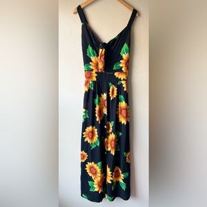 🆕 Seven Islands Black Sunflower Tank Dress with Bow Detail | Junior S